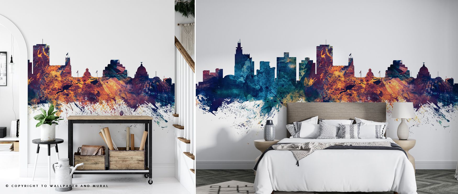 Jackson Mississippi Skyline Blue & Bronze Wallpaper spreads luminous calm with skyline shaded in cobalt and bronze tones arranged across rhythmic compositions. Offices or living rooms glow with refined brilliance, enriched by metropolitan presence, lumino
