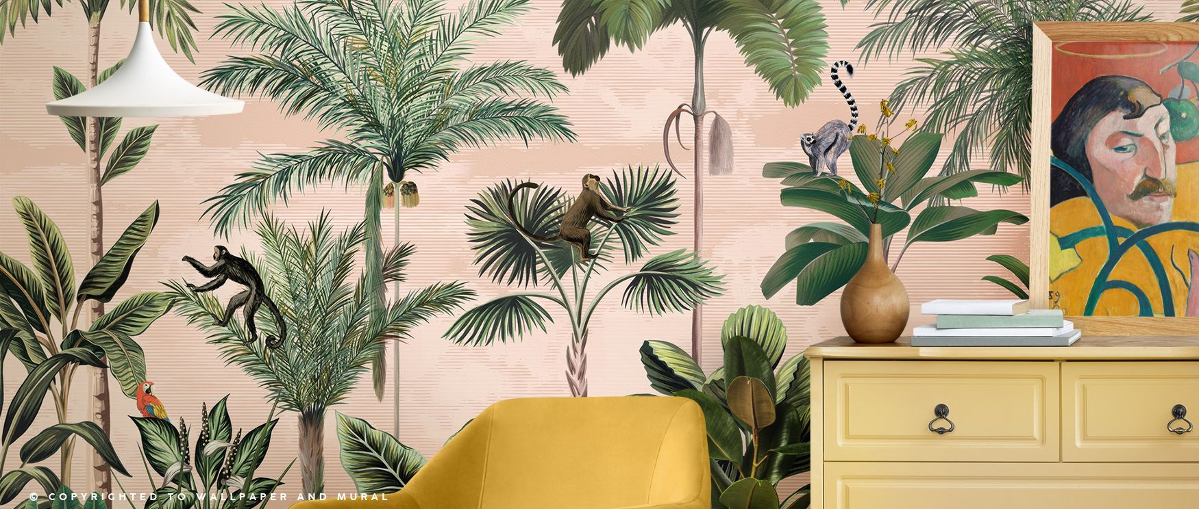 Jungle Delight, Sand Wallpaper delivers tropical charm with foliage shaded in layered sandy tones painted across rhythmic compositions of balance. Bedrooms, bathrooms, or living rooms glow with refined brilliance, enriched by luminous calm, tropical artis