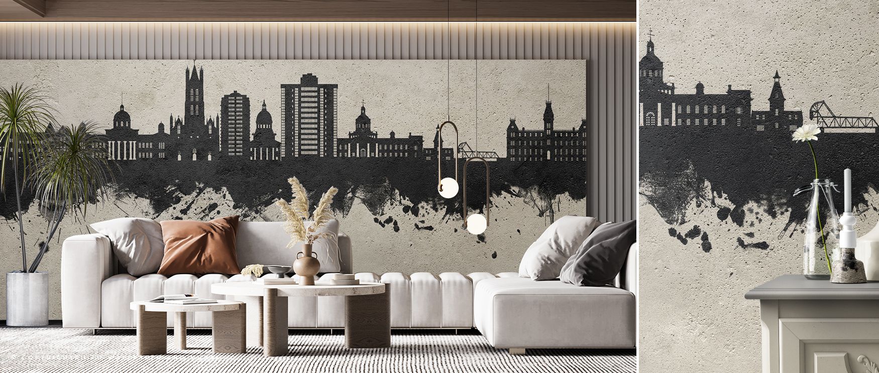 Neutral tones highlight architectural forms, blending stability with decorative charm that enriches offices or living spaces, producing refined rhythm and calm imagery steeped in cultural artistry and subtle urban sophistication. 