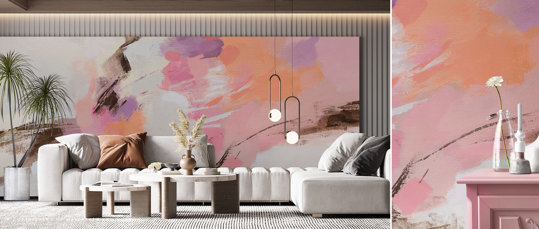 A meditative aura develops through blossoms drifting across soft backgrounds, rendering cultural depth that enriches dining areas or bedrooms with tranquil refinement, connecting interiors with poetic beauty shaped by nature. 