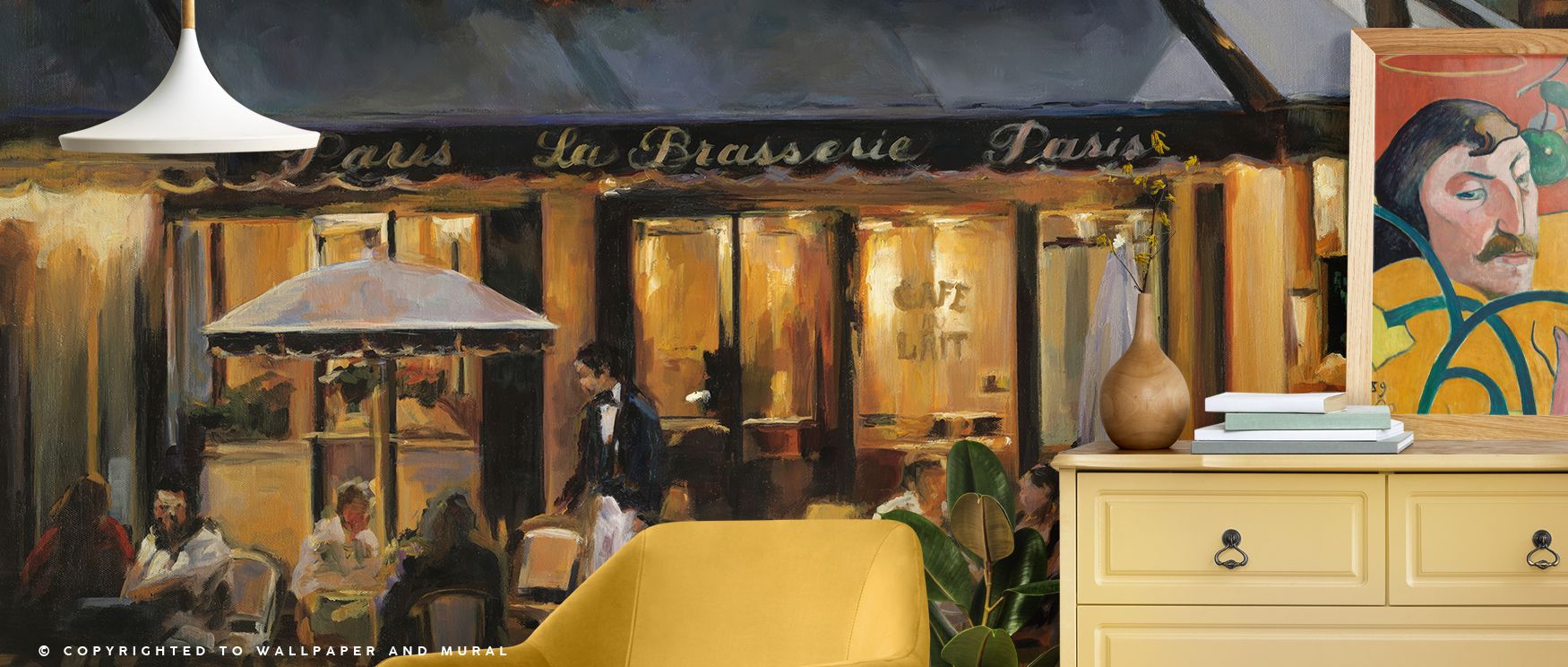 Intimate bistro imagery conveys warmth through gentle detail, providing decorative sophistication for kitchens, living rooms, or dining areas, enriching walls with design filled with Parisian atmosphere and gentle cultural elegance. 