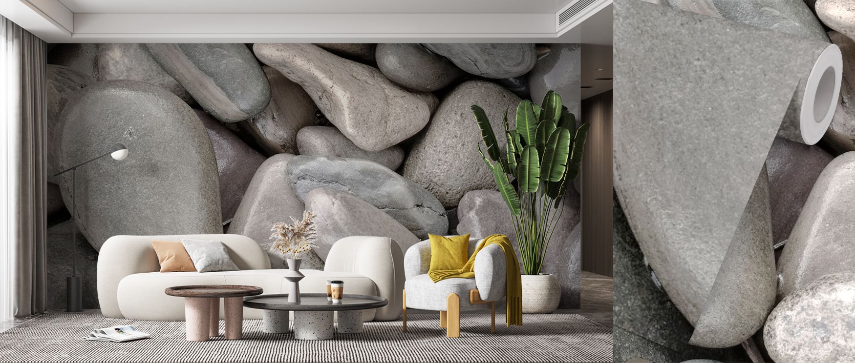 Layers of stone and water blend into compositions that emphasize depth and calm, producing design that elevates bedrooms or studies with atmosphere shaped by nature’s balance, filling walls with artistic serenity. 
