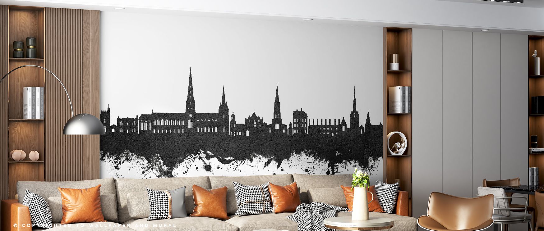 Tonal harmony develops through light and shadow across silhouettes, producing imagery that enhances living spaces or offices with atmosphere filled with cultural refinement, contemplative calm, and decorative resonance expressed in rhythmic monochrome arc