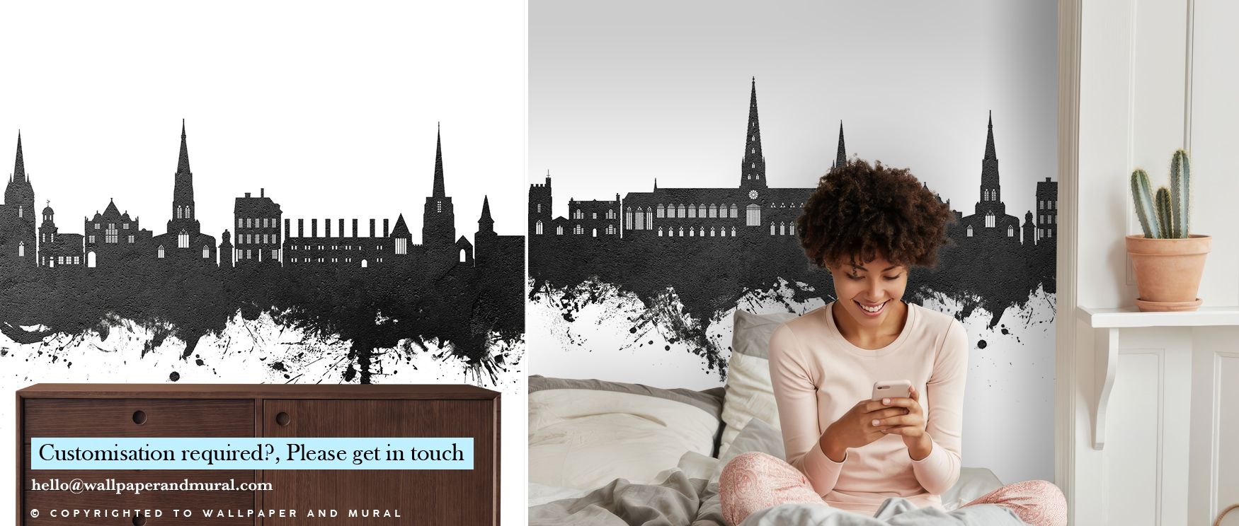 Skyline structures outlined in black across pale contrasts create imagery that enriches bedrooms or offices with atmosphere steeped in cultural resonance, decorative charm, and contemplative artistry expressed in architectural rhythm and restrained tonal 