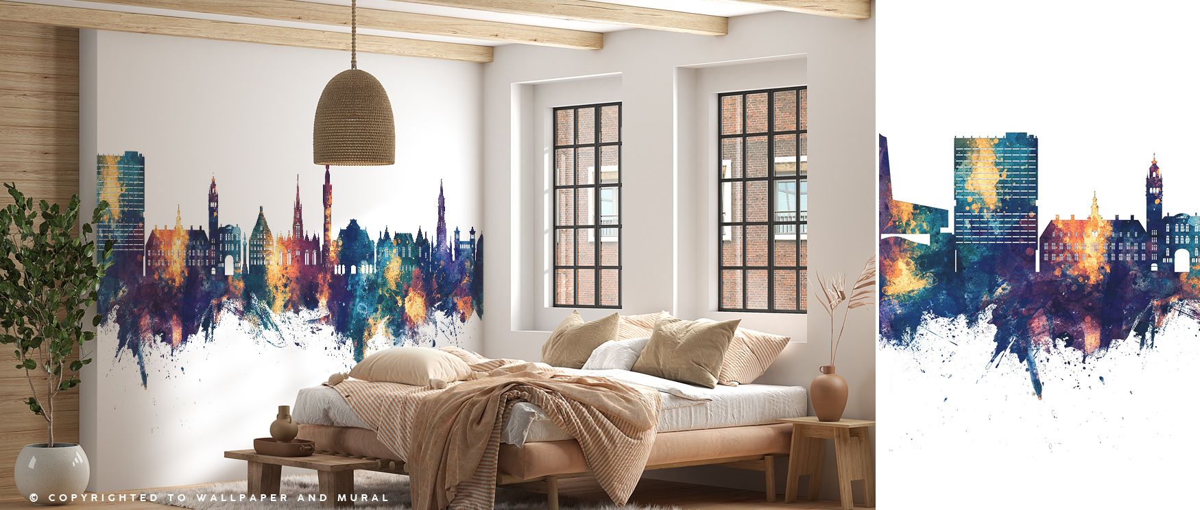 Radiant bronze tones illuminate silhouettes layered in blue depth, producing imagery that enhances bedrooms or offices with atmosphere filled with contemplative calm, decorative sophistication, and cultural resonance expressed in balanced urban compositio