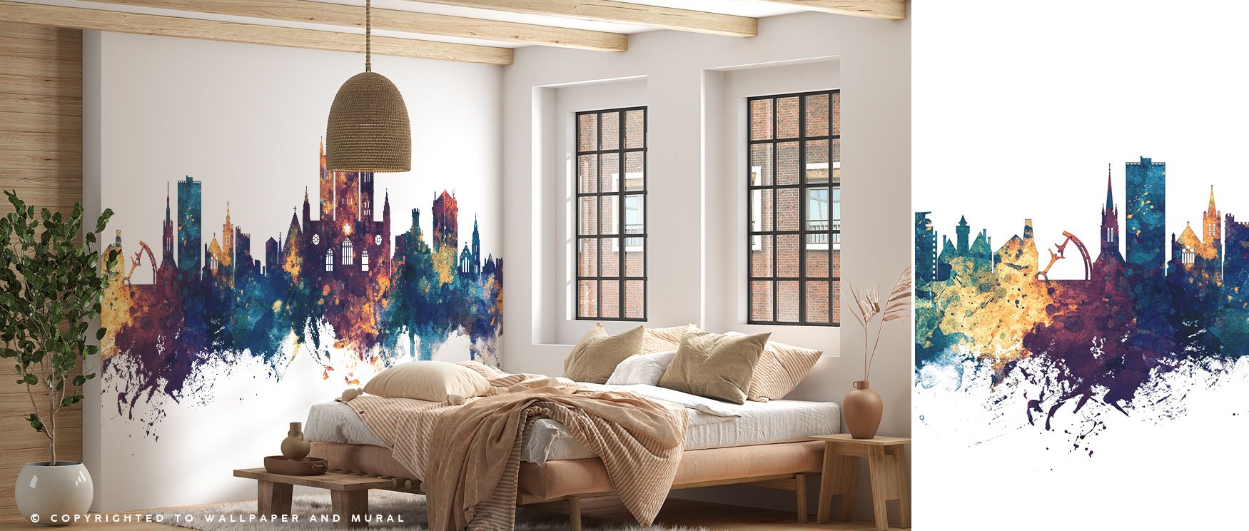 Bronze shimmer illuminates blue depths across skyline horizons, producing imagery that enhances bedrooms or offices with atmosphere steeped in cultural refinement, decorative charm, and contemplative calm expressed in regal tonal balance and refined artis