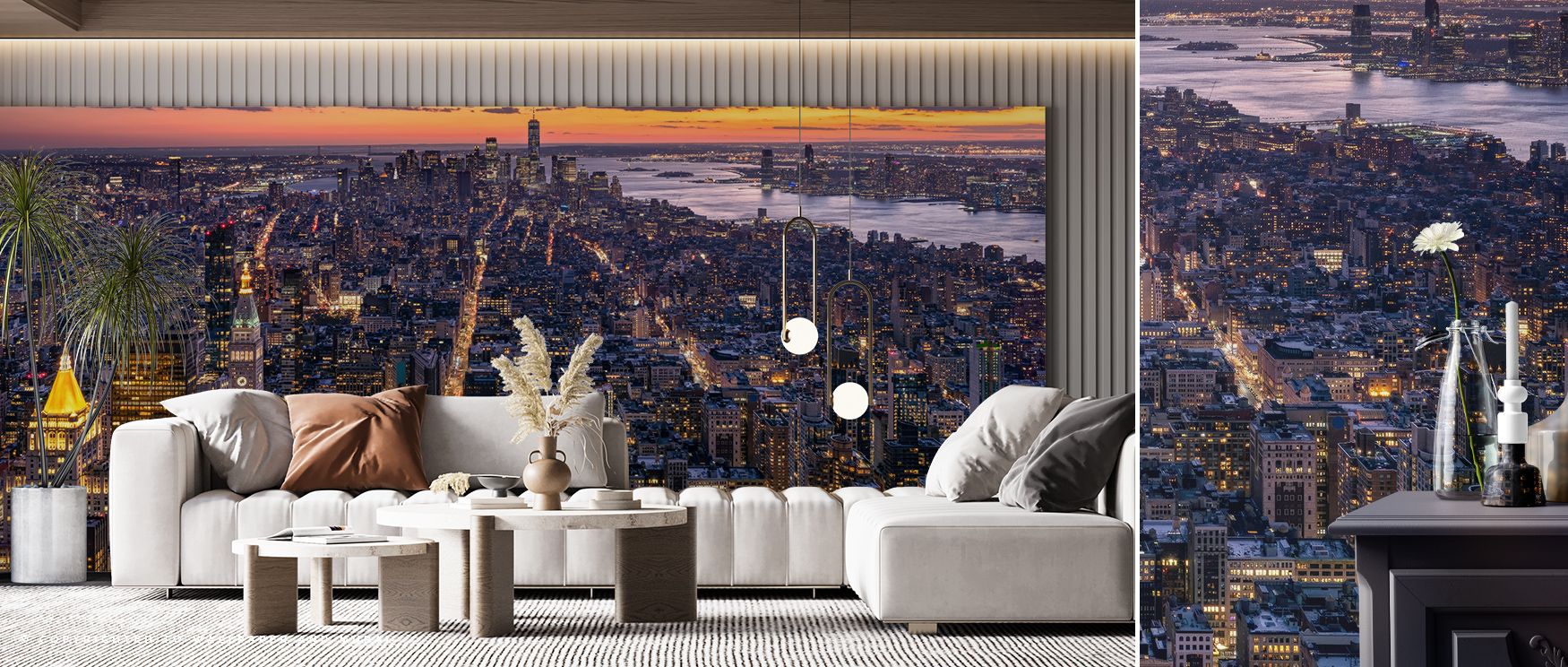 Lights twinkle across urban horizons in radiant detail, producing imagery that enriches living rooms or offices with atmosphere steeped in cultural resonance, decorative sophistication, and modern refinement expressed in vibrant urban rhythm. 