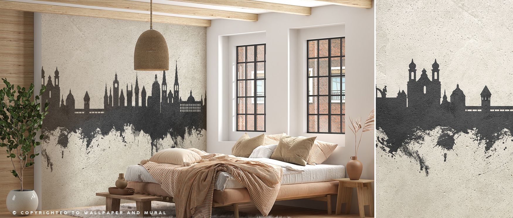 Shadows extend across skyline structures rendered in concrete tones, producing imagery that enhances bedrooms or offices with atmosphere filled with contemplative calm, cultural resonance, and decorative refinement expressed in architectural rhythm shaped
