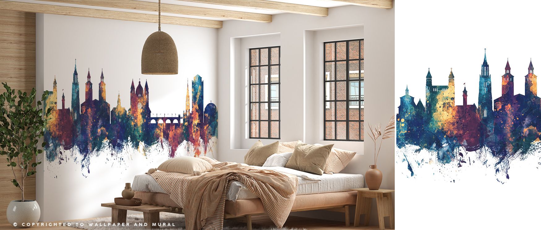 Layers of blue depth merge with golden bronze highlights across silhouettes, producing imagery that enriches living areas or offices with atmosphere steeped in cultural resonance, decorative refinement, and contemplative calm expressed through regal tonal