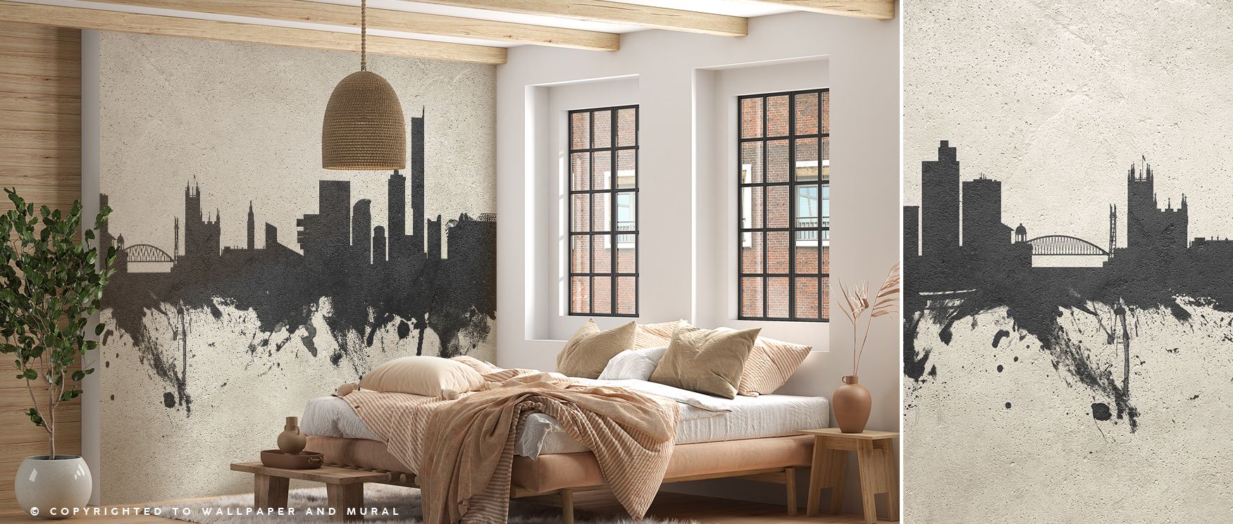 Textured composition defines the Manchester England Skyline Concrete Wallpaper, where skyline details emerge in sleek grey contrasts. Suitable for bedrooms, offices, or living rooms, this design enhances interiors with movement and clarity. Its industrial