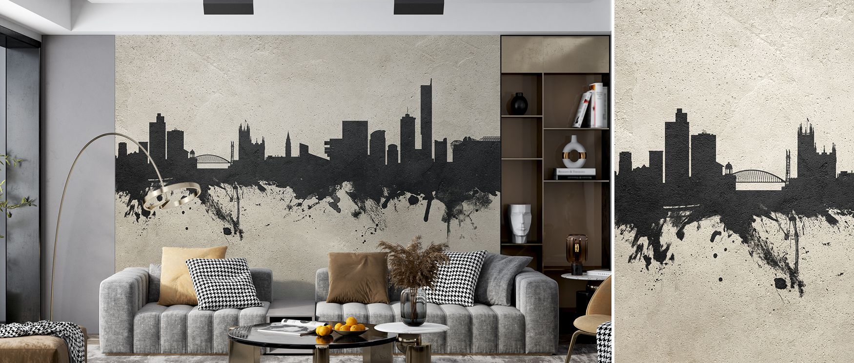 The energy of Manchester is reflected in the Skyline Concrete Wallpaper, where architectural rhythm is depicted in sleek textured tones. Living rooms, bedrooms, or offices benefit from its versatility, where concrete greys add depth and character. The des