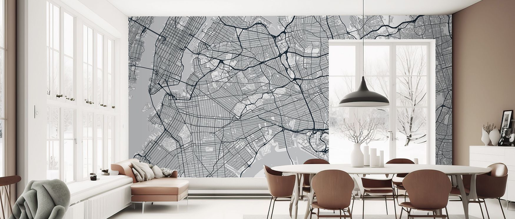 Refined design characterizes the Map of Queens Wallpaper, with detailed maps transforming walls into decorative canvases. Living rooms, bedrooms, or offices gain atmosphere, sophistication, and heritage, offering timeless appeal through its rhythmic carto