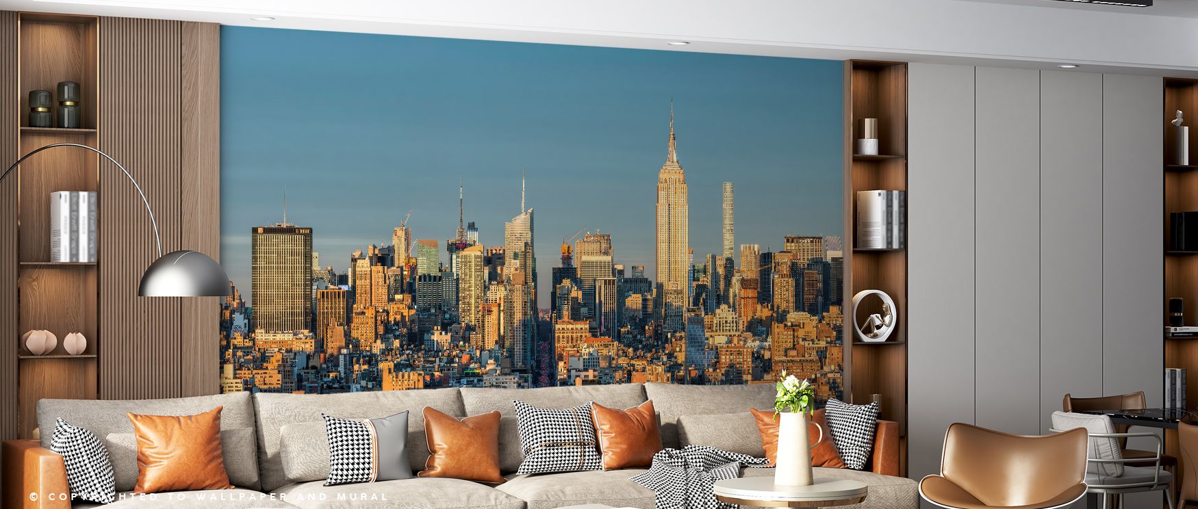 Evening brilliance shines through the Midtown Sunset Wallpaper, where pink and gold blend across gradients. The design enriches interiors with atmosphere of elegance and warmth, offering vibrancy and timeless presence in decorative artistry. 