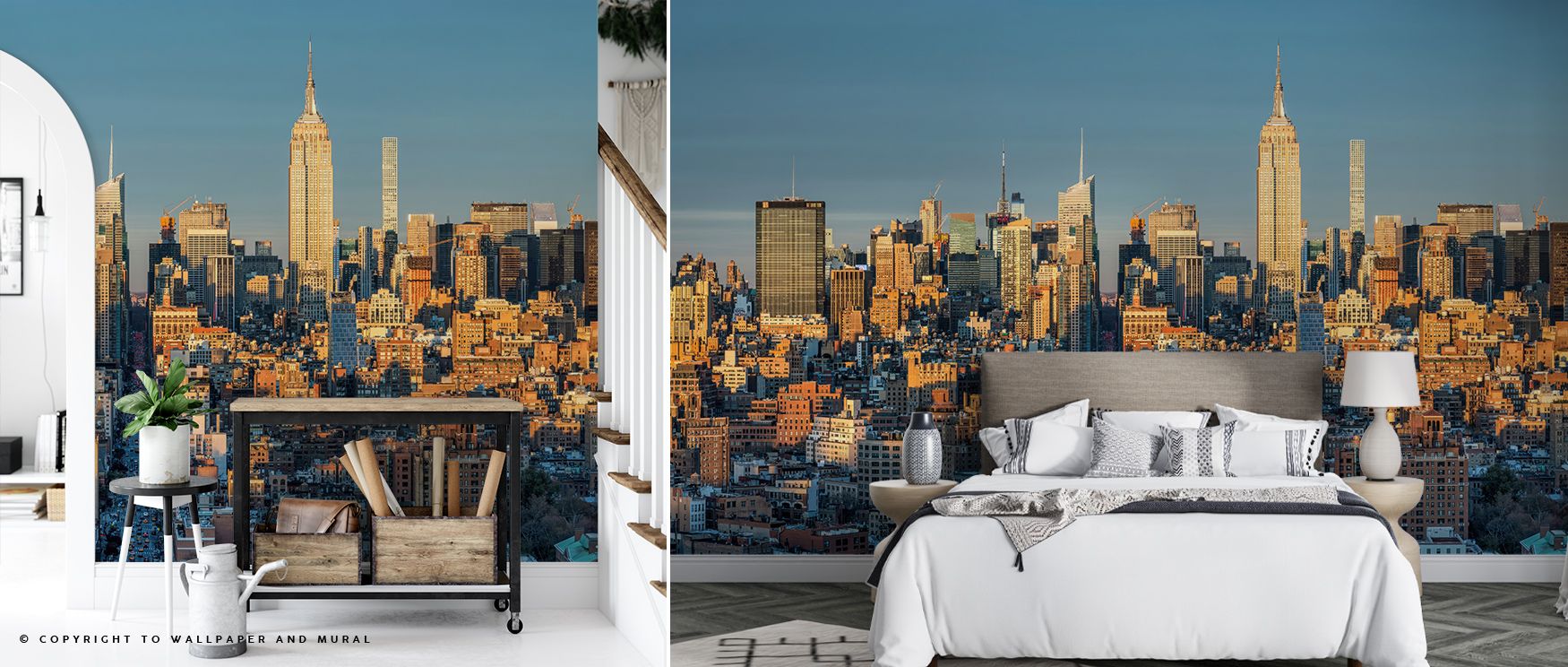 Decorative warmth is achieved with the Midtown Sunset Wallpaper, where radiant tones highlight dusk’s beauty. Interiors gain atmosphere filled with refined charm, offering sophistication and creative expression across luminous design. 