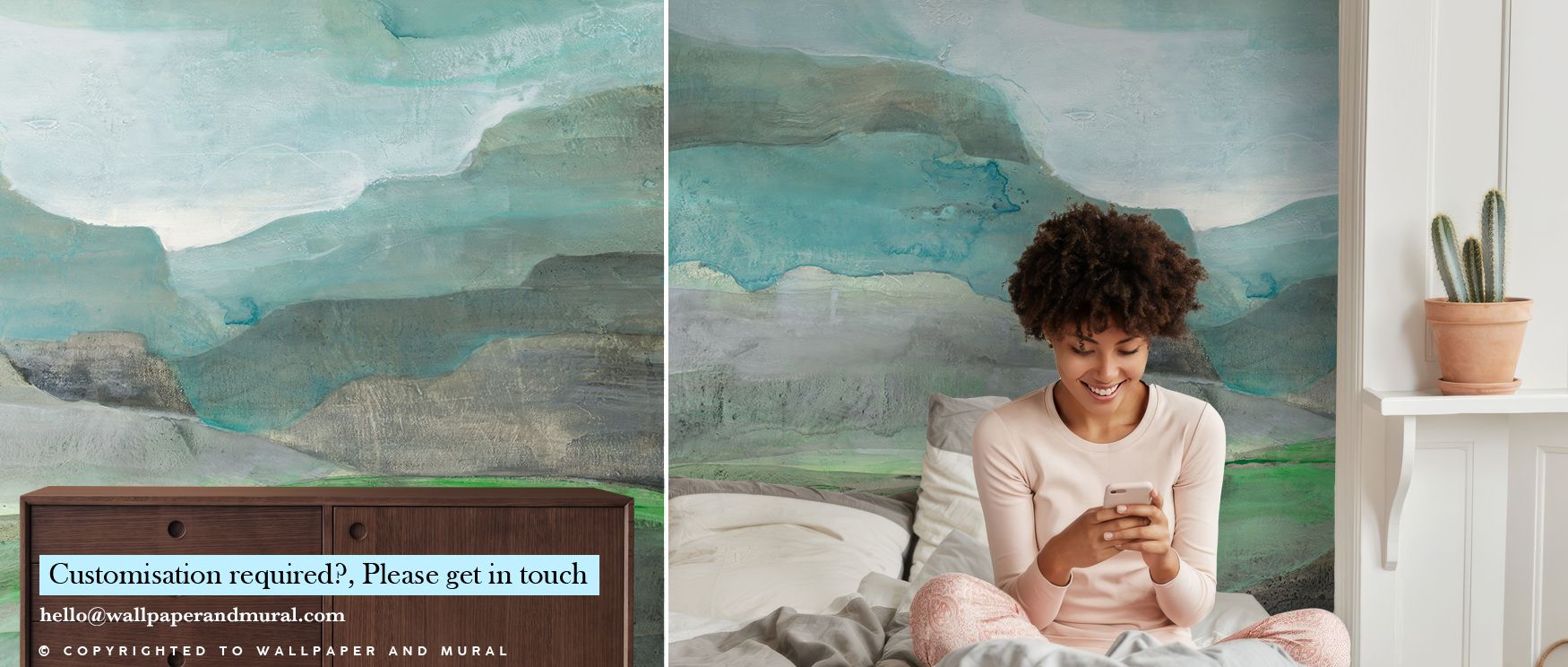 Decorative subtlety shines in the Misted Valley Wallpaper, where gradients of soft blue and green form tranquil rhythm. Interiors gain atmosphere of elegance and calm, offering sophistication through refined natural presence. 