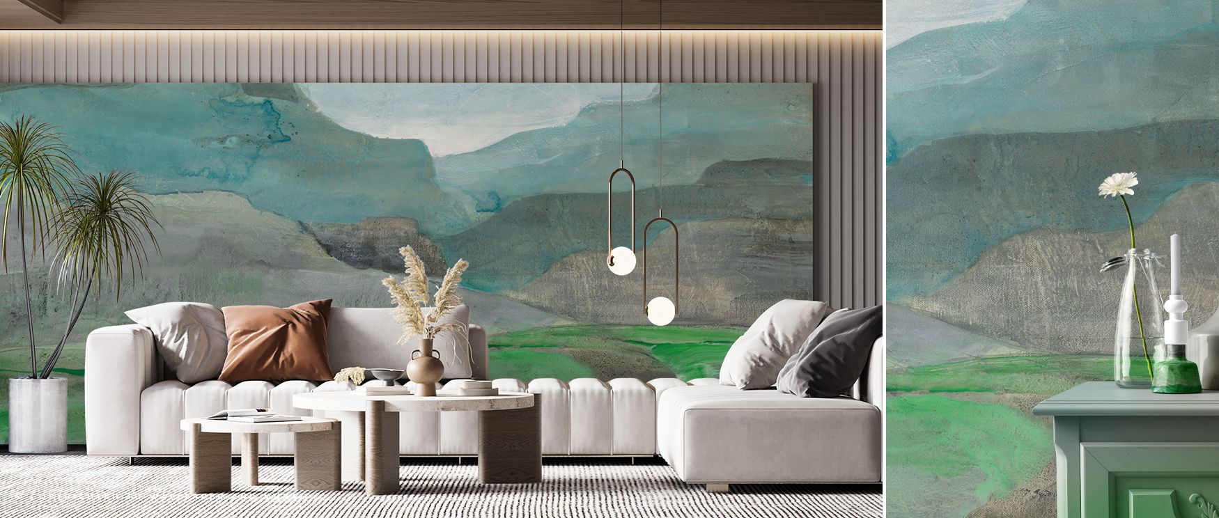 Serene presence flows through the Misted Valley Wallpaper, where misty gradients convey calm landscapes. Interiors are enriched with atmosphere of elegance, offering decorative charm that feels timeless and refined. 