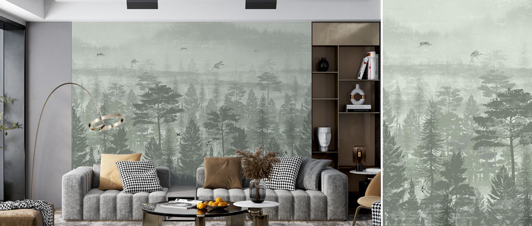 Gentle haze rises slowly across endless greens, drawing focus toward natural layering. Misty Green Forest Wallpaper highlights contrast between visibility and obscurity, offering calm textures that resonate with meditative qualities. The muted palette ada