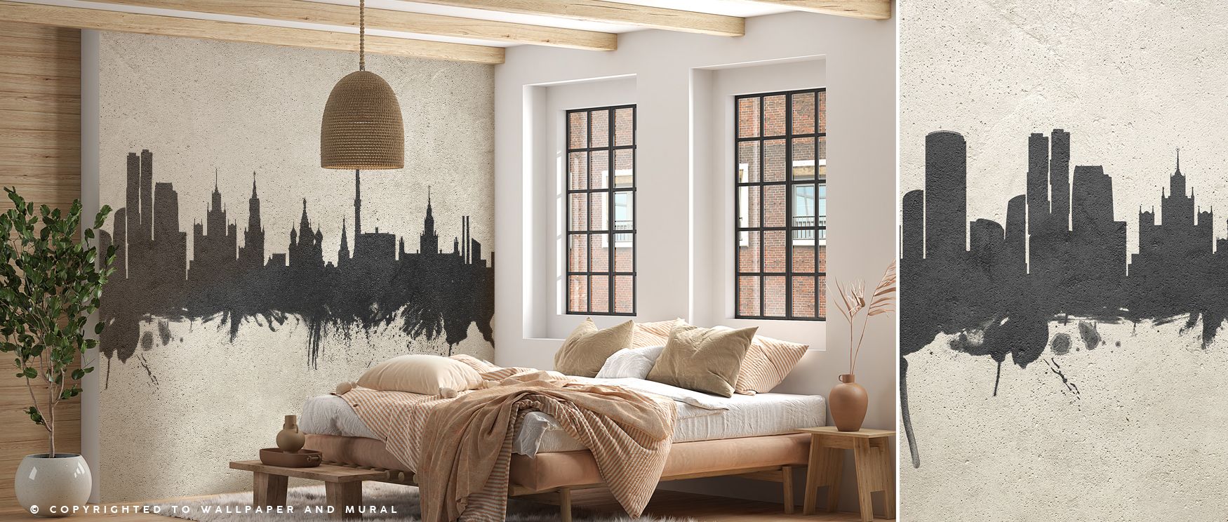 Subtle transitions in gray shades bring rhythm and harmony to the design. The Moscow Russia Skyline Concrete Wallpaper portrays urban sophistication with understated elegance. Its resilience makes walls resonate with strength while preserving calm balance