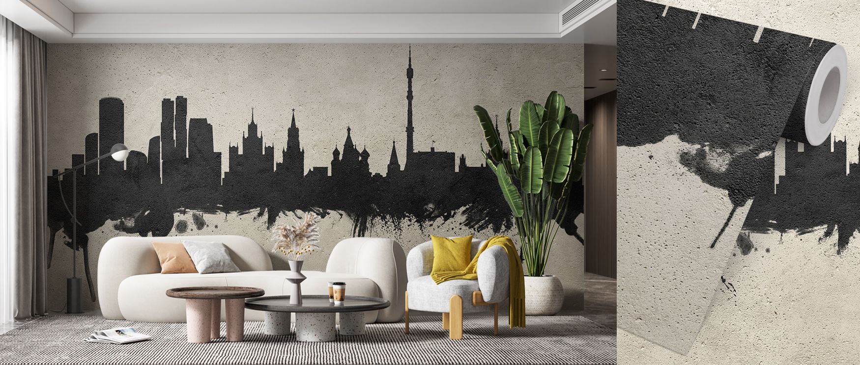 Strength of form unites with subtle shading in this mural. The Moscow Russia Skyline Concrete Wallpaper emphasizes authority while remaining elegant. Its adaptability allows bedrooms, offices, or lounges to absorb its energy with balance. Light and shadow