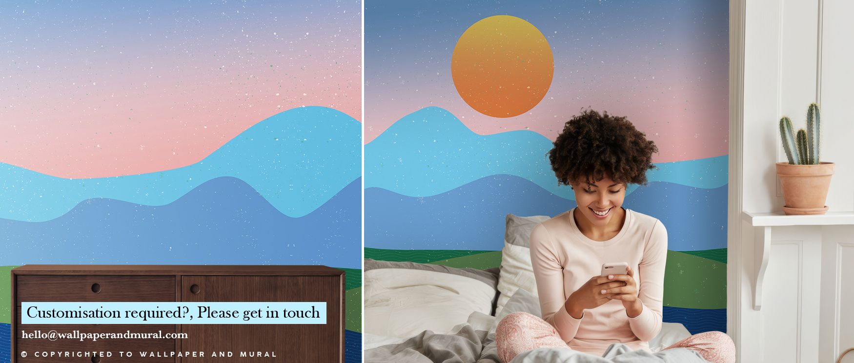 Strong silhouettes frame the composition, bringing authority into the mural. The Mountain Top Wallpaper conveys resilience softened by subtle hues, offering interiors grounding balance. Bedrooms, offices, or lounges benefit from its imagery, which unites 