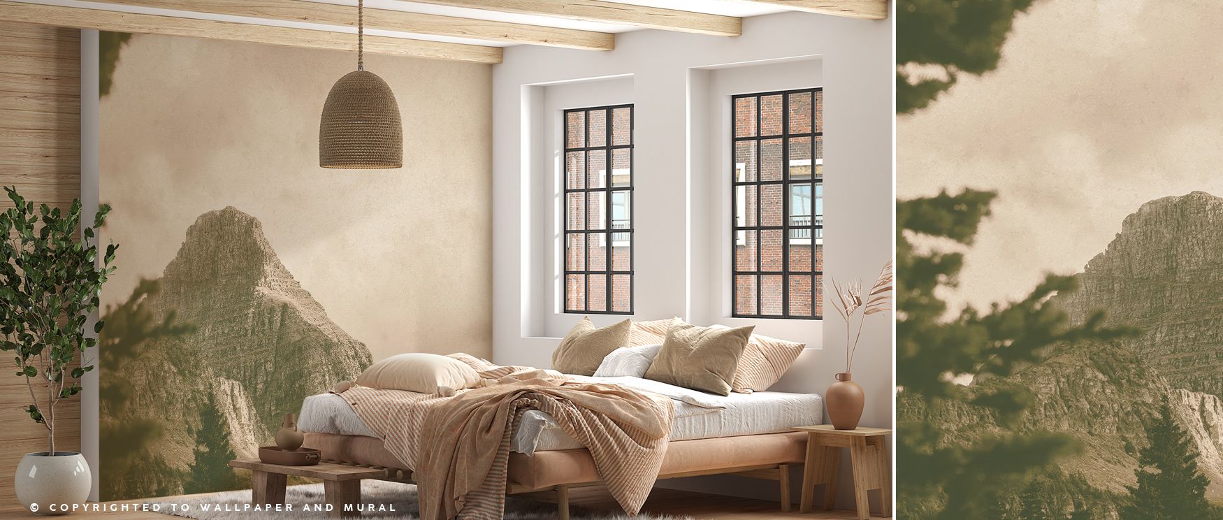 Peaks rise with clarity across the mural, softened by sky highlights. The Mountainous Wallpaper presents strength paired with serenity, filling interiors with grounding rhythm. Bedrooms, offices, or communal areas thrive under its imagery, gaining calm ba