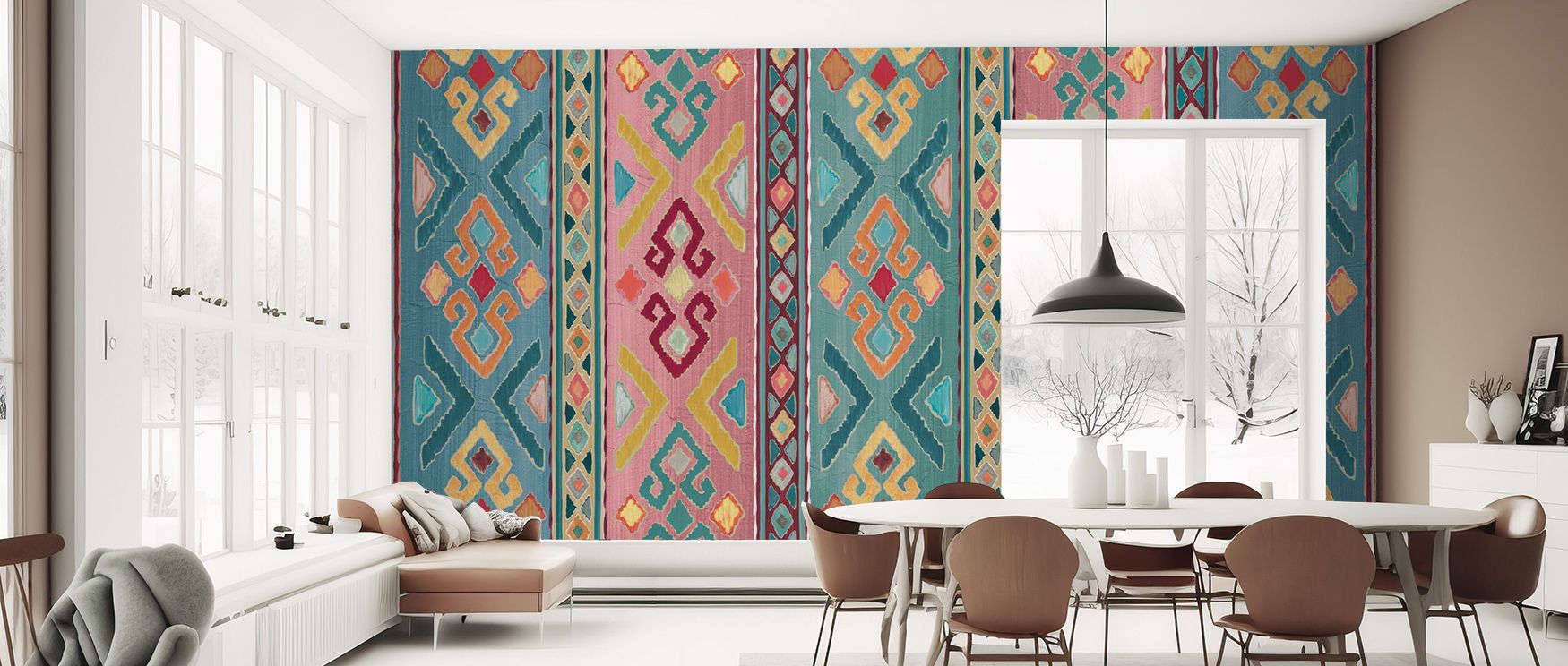 Patterns form harmonious flow throughout the mural, building eclectic rhythm. The My Bohemian Life Draped Wallpaper enriches bedrooms, offices, or living spaces with creativity and calm identity. Its presence brings eclectic artistry indoors, allowing int