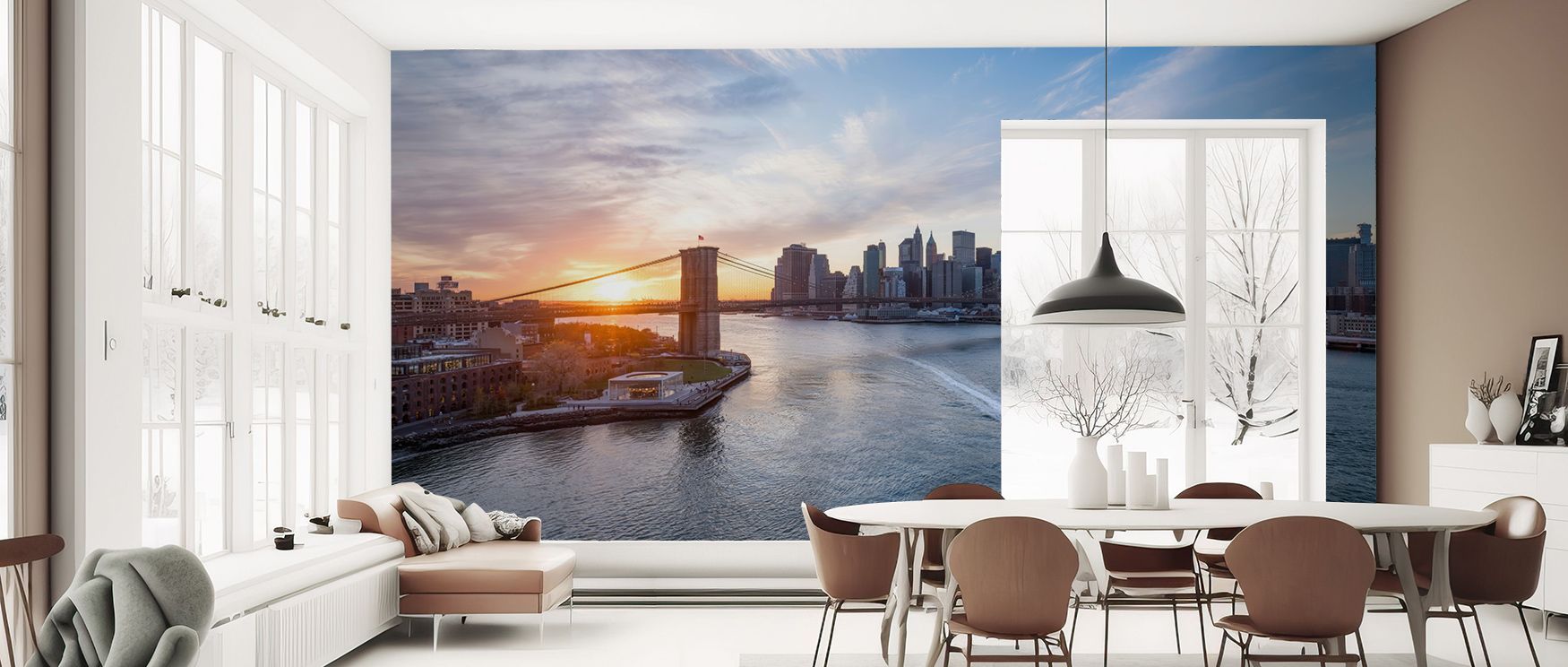 Balanced tones of water and silhouette create imagery of calm strength. The NYC Waterways Wallpaper transforms bedrooms, offices, or lounges with metropolitan elegance. Its palette enriches interiors with subtle artistry, turning walls into cultural refle