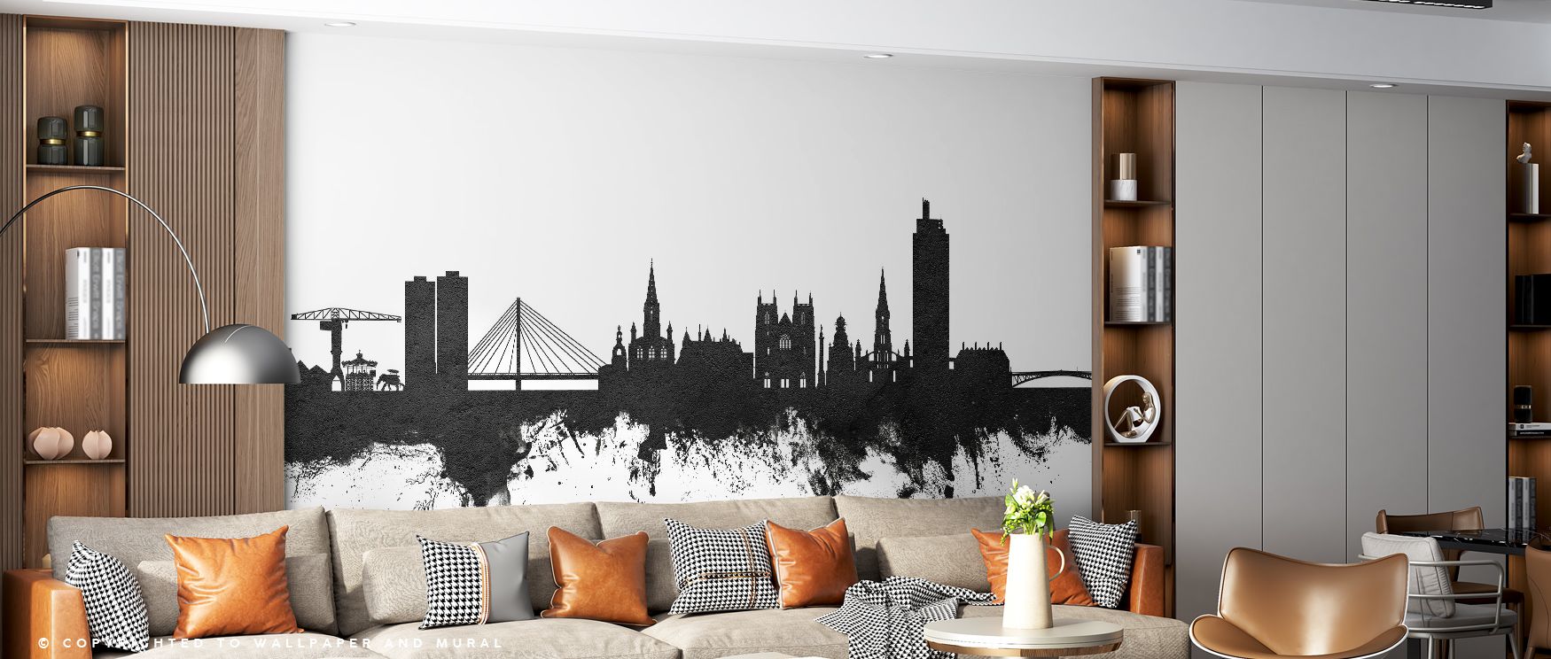 Strong outlines rise against muted tones in the mural. The Nantes France Skyline Black & White Wallpaper emphasizes resilience softened by elegance. Bedrooms, living rooms, or offices thrive under its presence, gaining atmosphere of cultural artistry. Its