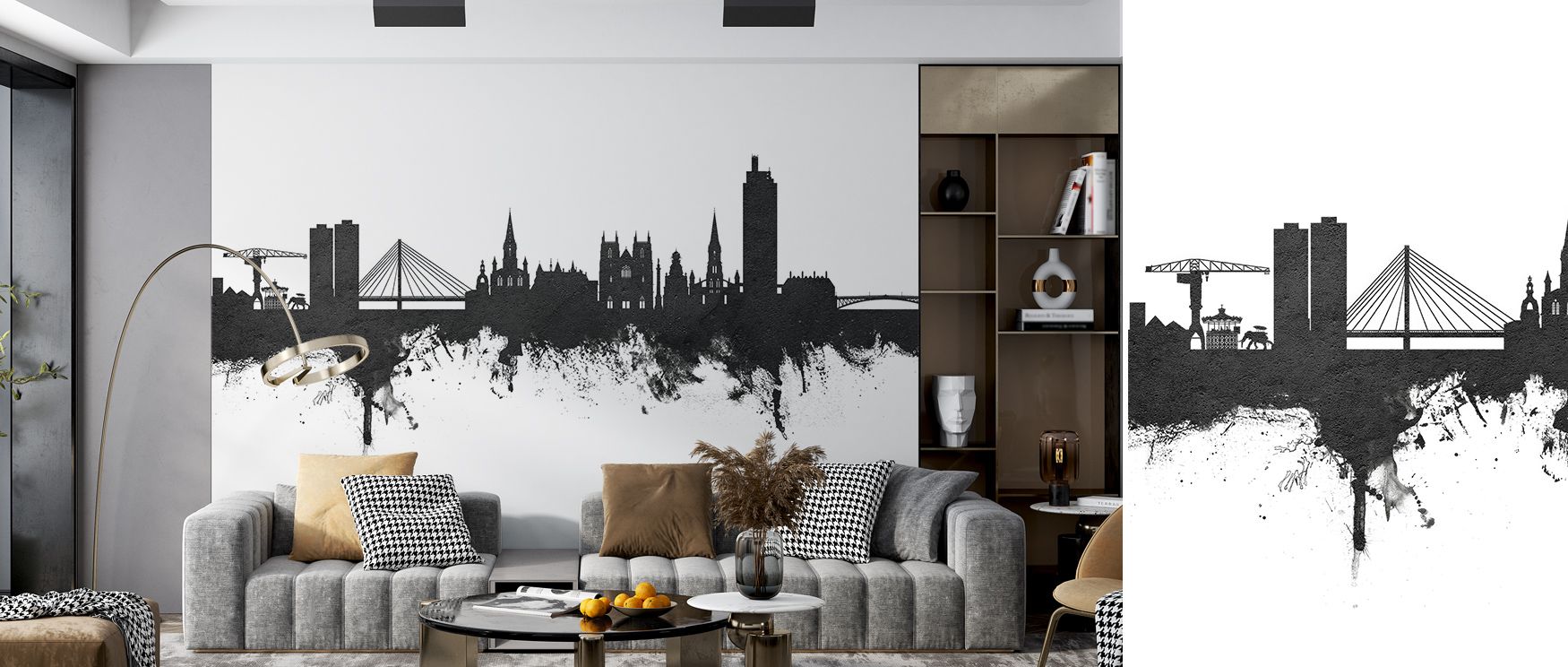Subtle shading enriches dimension across the skyline. The Nantes France Skyline Black & White Wallpaper conveys balance and sophistication together. Bedrooms, lounges, or offices resonate with its imagery, gaining atmosphere of calm resilience. Its design