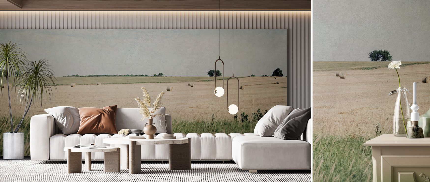 Layers of muted tones in Neutral Country II Wallpaper reflect rustic tradition, creating a sense of authentic beauty. Its natural grace enhances bedrooms and living rooms, enriching them with understated depth and timeless elegance drawn from country life