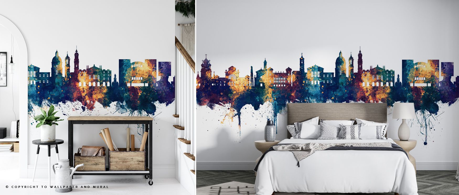 Cultural heritage thrives in Nice France Skyline Blue & Bronze Wallpaper, captured through radiant tones of bronze and bold blue. Interiors, from bedrooms to living rooms, become enriched with sophistication, elegance, and urban pride. The design celebrat
