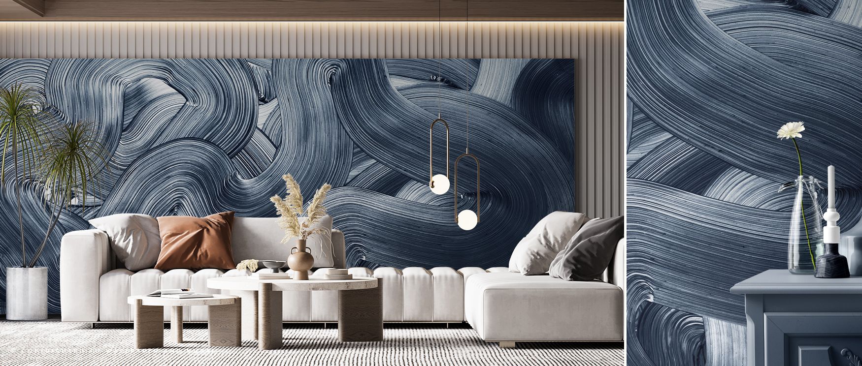 Peaceful refinement defines Oceania Wallpaper, as gentle tones reflect calm serenity. Bedrooms and living rooms gain elegance, balance, and timeless charm, enriched by harmonious artistry that surrounds interiors with graceful beauty and enduring resonanc