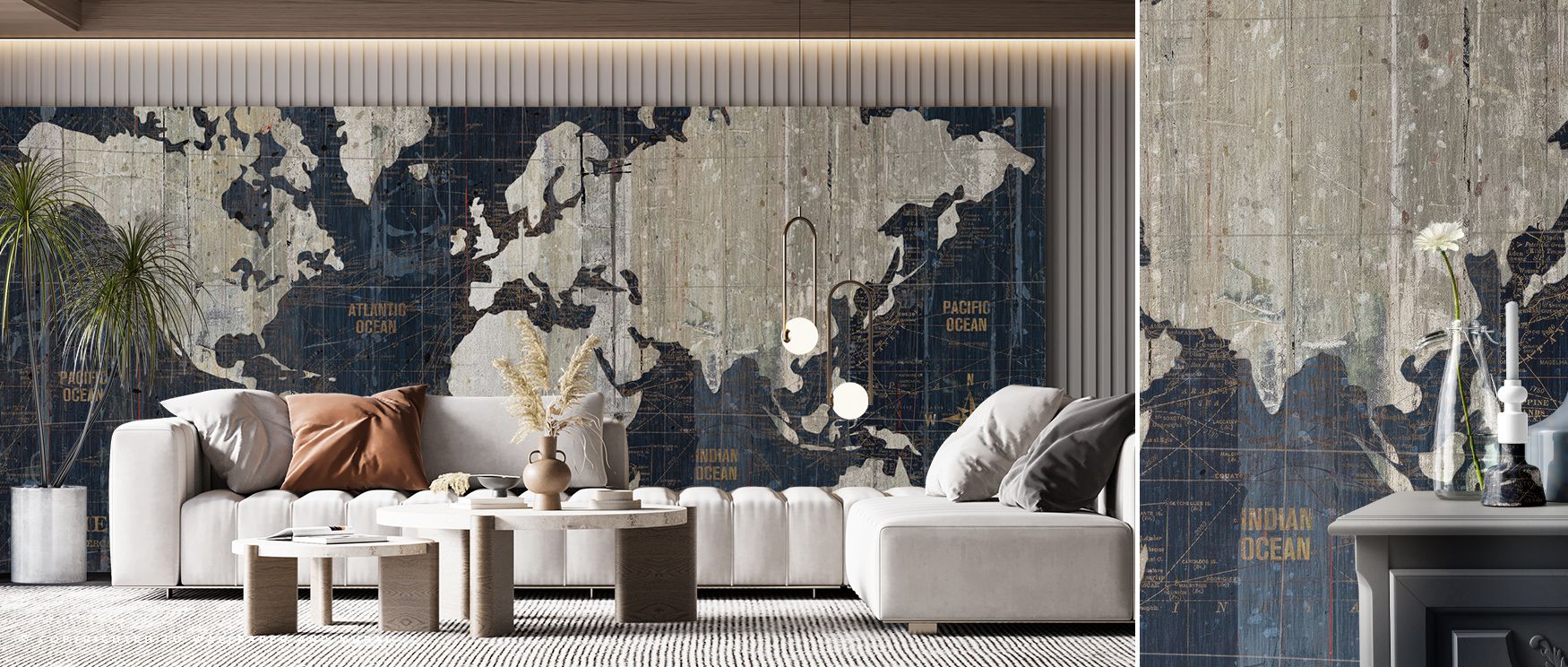 Refined beauty radiates from Old World Map Blue v2 Wallpaper, blending artistry and exploration into timeless tones. Bedrooms and living rooms are enriched with cultural resonance, historical charm, and sophistication, surrounding interiors with balance a