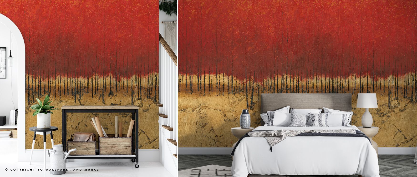 Branches and leaves enhance Orange Trees III Wallpaper, creating lively interiors filled with refinement. Bedrooms and living rooms gain atmosphere enriched with botanical artistry, timeless resonance, and sophisticated elegance that reflects vitality and