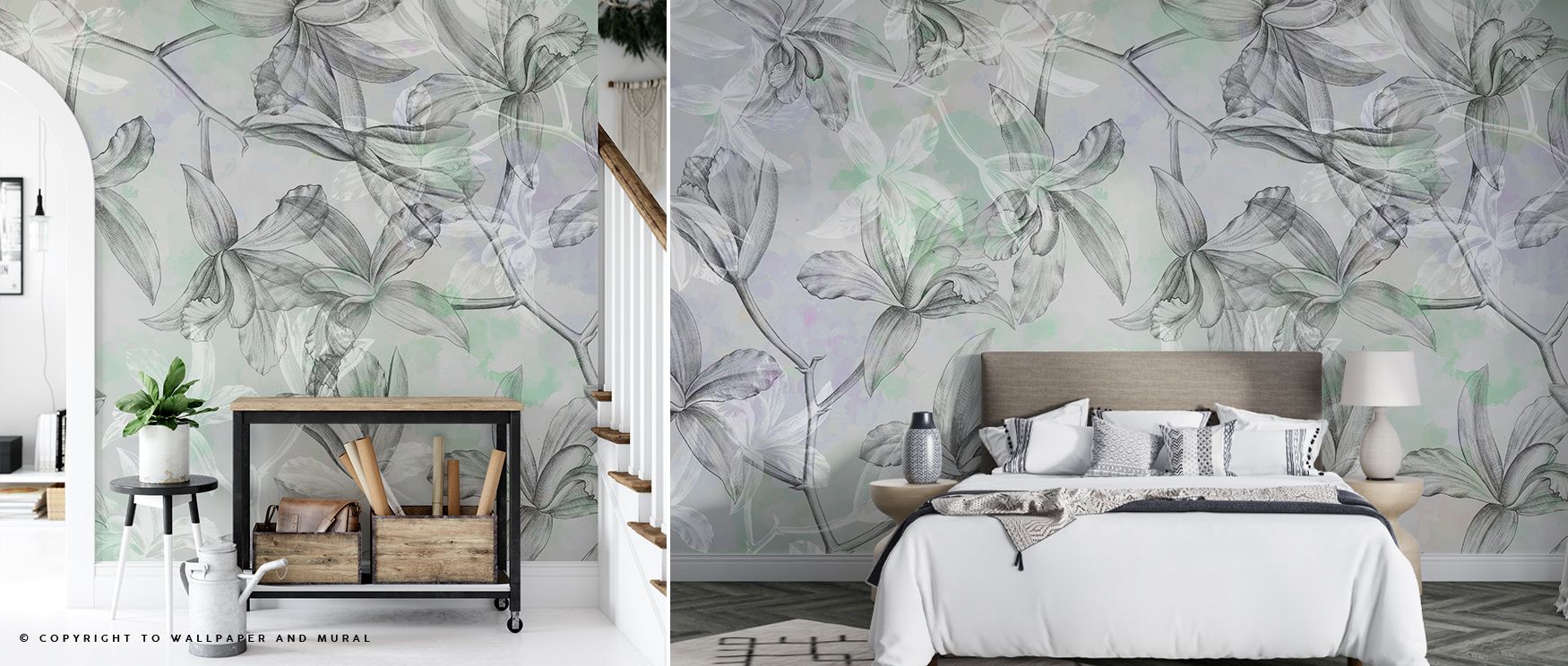 Calm sophistication defines the Orchids on Water Wall Mural, where floating blooms convey grace. Its tones enrich interiors with atmosphere of serenity. Bedrooms, offices, or living rooms glow with resonance, filled with timeless artistry and natural bala