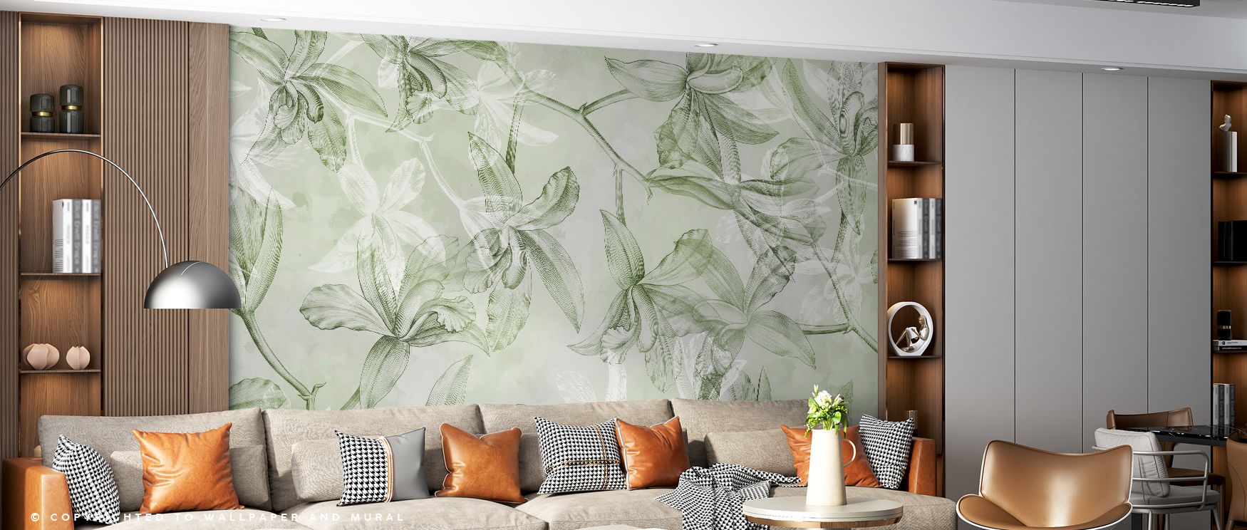 Tranquility flourishes in Orchids on Water RR Wallpaper, highlighting blossoms across delicate surfaces. Bedrooms and living rooms become enriched with refinement, natural artistry, and charm, surrounding interiors with timeless resonance, balance, and gr