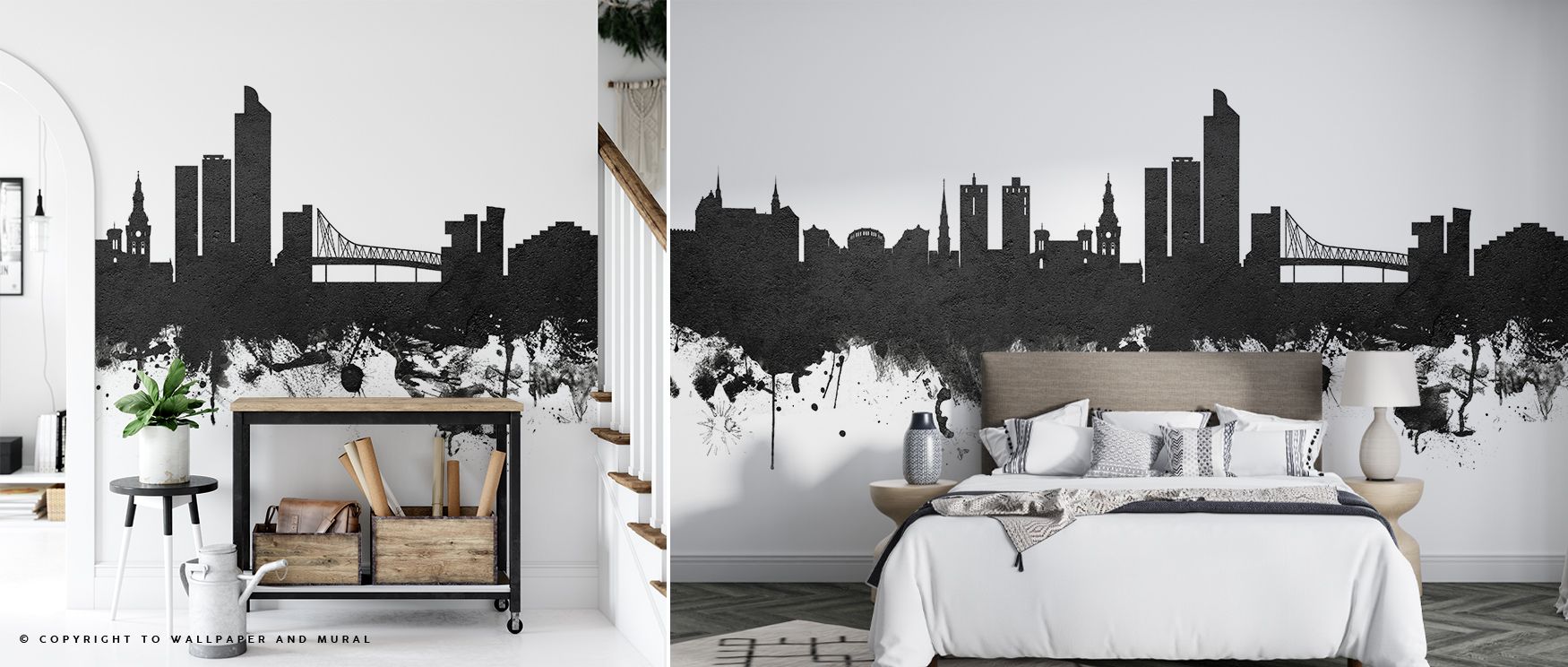 Monochrome artistry defines Oslo Skyline Black & White Wallpaper, presenting landmarks with clarity and depth. Bedrooms and living rooms are enriched by sophistication, cultural pride, and timeless refinement, creating interiors filled with elegance and b