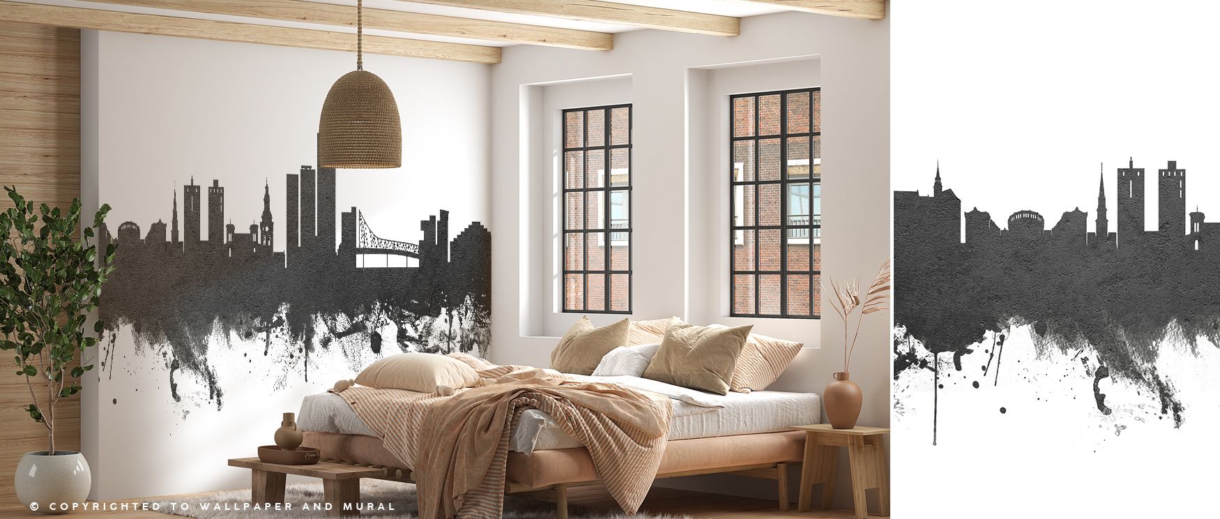 Distinctive tones emerge in Oslo Skyline Black & White Wallpaper, emphasizing architectural beauty through light and shadow. Bedrooms and living rooms benefit from cultural resonance, sophistication, and elegance, ensuring interiors reflect balance, refin