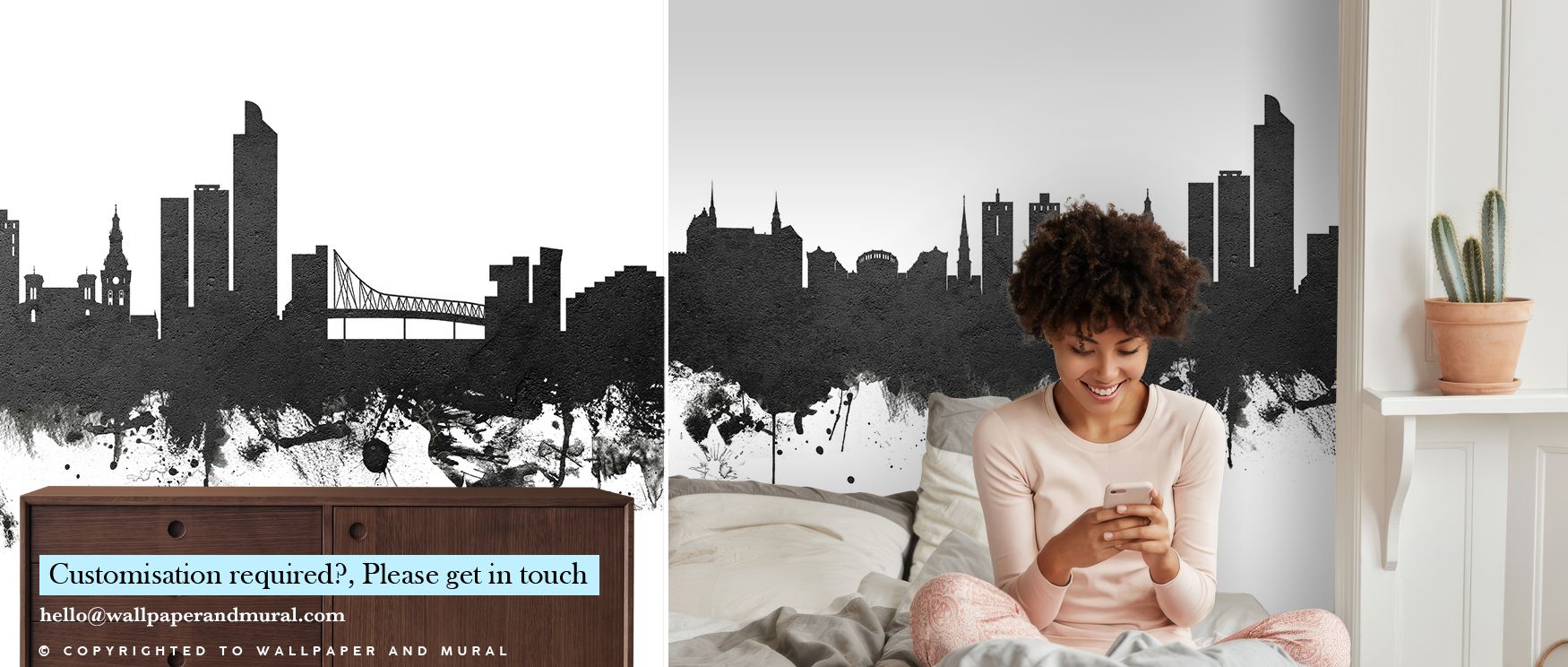 Elegant presence shines in Oslo Skyline Black & White Wallpaper, blending monochrome artistry with architectural depth. Bedrooms and living rooms gain atmosphere filled with cultural identity, refinement, and timeless sophistication, surrounding interiors