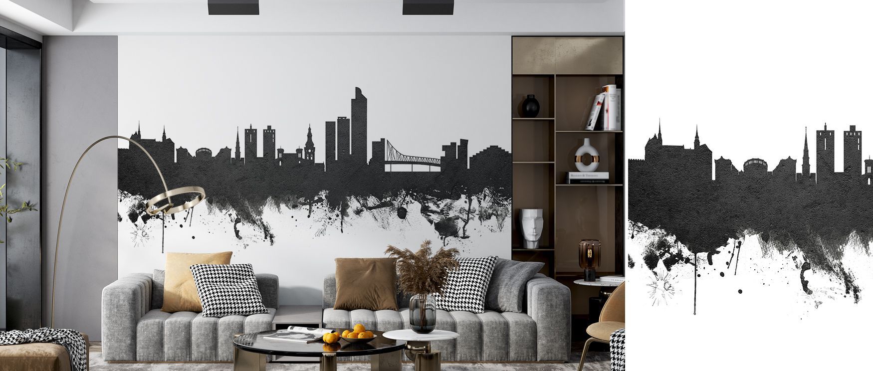 Urban resonance is revealed in Oslo Skyline Black & White Wallpaper, presenting architecture in timeless tones. Bedrooms and living rooms are enriched with sophistication, balance, and refinement, surrounding interiors with cultural pride and elegant reso
