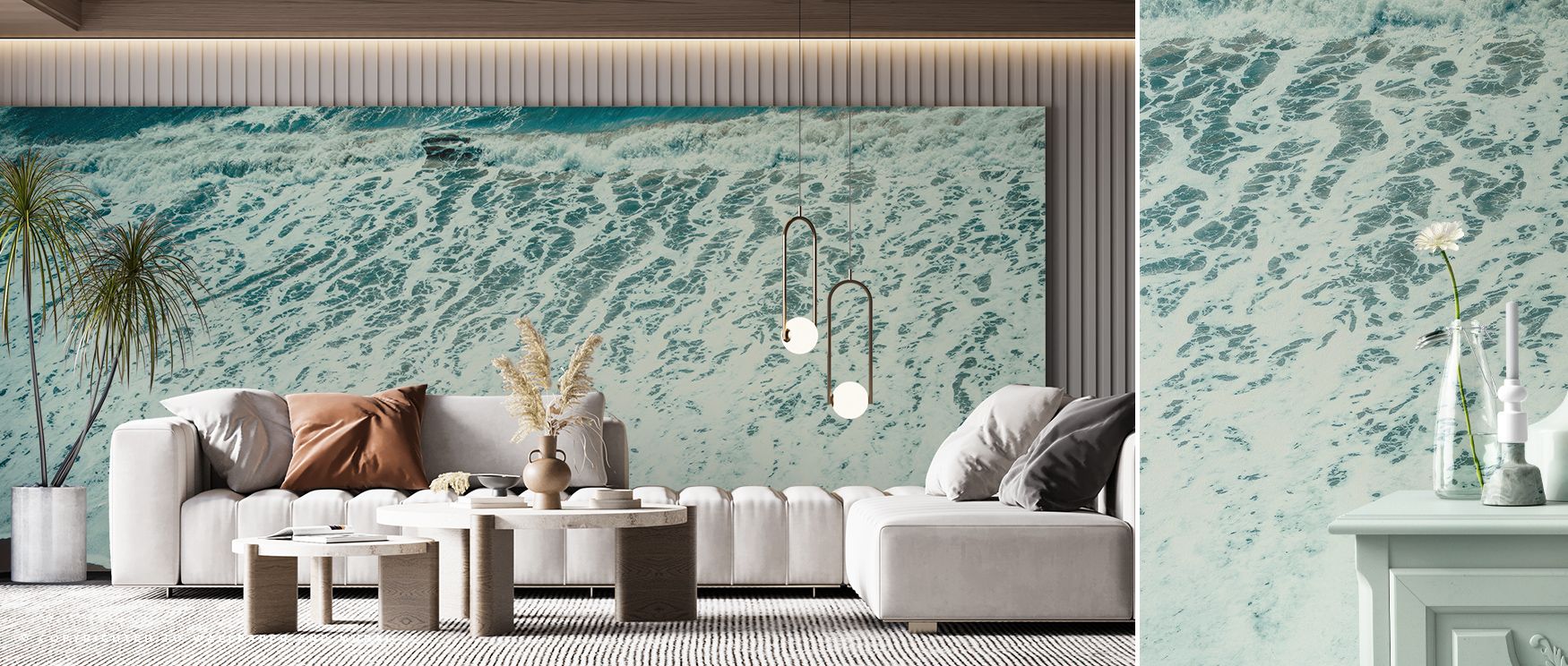 Horizons glow in Pacific Afternoon II Wallpaper, blending sea and sky with elegance. Bedrooms and living rooms are elevated with serenity, balance, and refinement, surrounding interiors with natural artistry, resonance, and timeless beauty that reflects c
