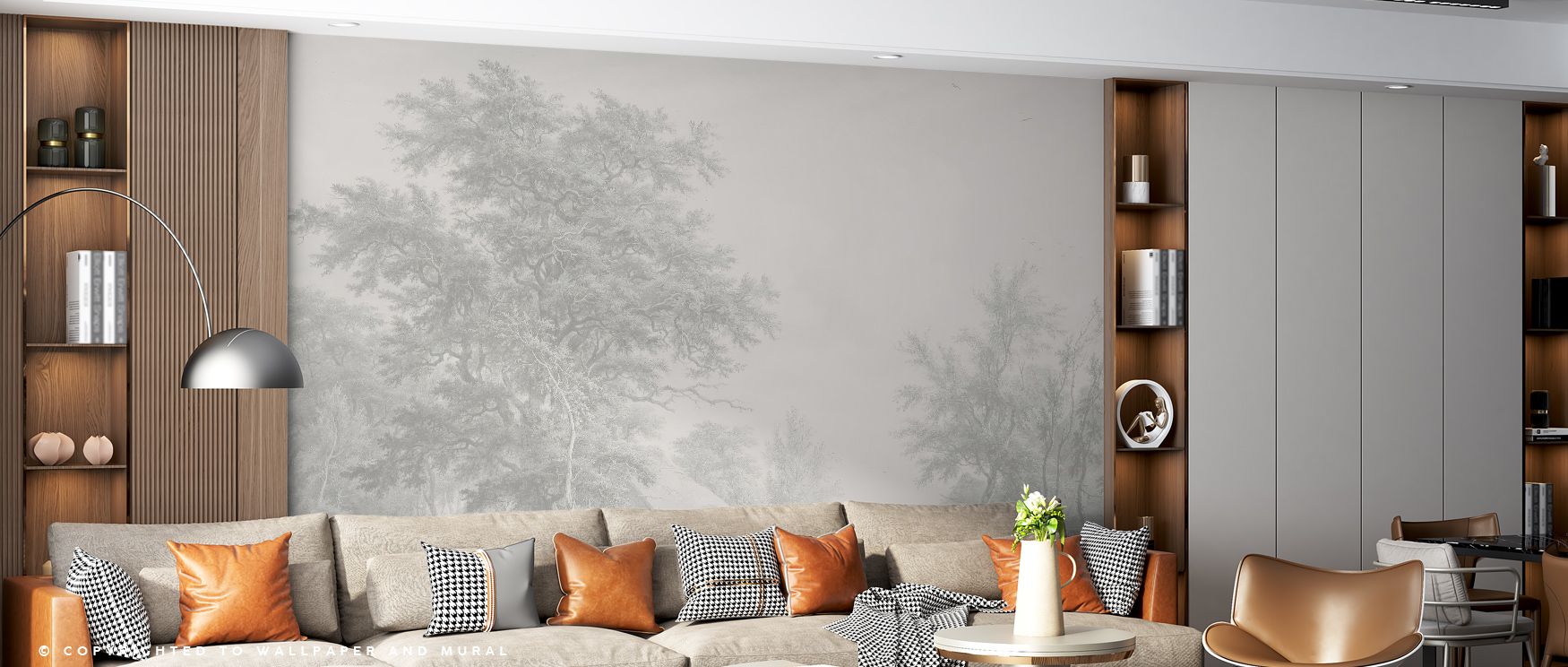 Subdued beauty defines Painted Master Gray Wallpaper, reflecting artistry in detailed motifs. Bedrooms and living rooms resonate with timeless charm, sophistication, and balance, creating interiors filled with resonance, elegance, and refined atmosphere t