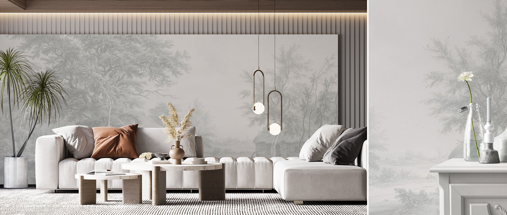 Intricate artistry characterizes Painted Master Gray Wallpaper, reflecting refinement through detailed tones. Bedrooms and living rooms benefit from sophistication, charm, and timeless resonance, surrounding interiors with balance, elegance, and versatile