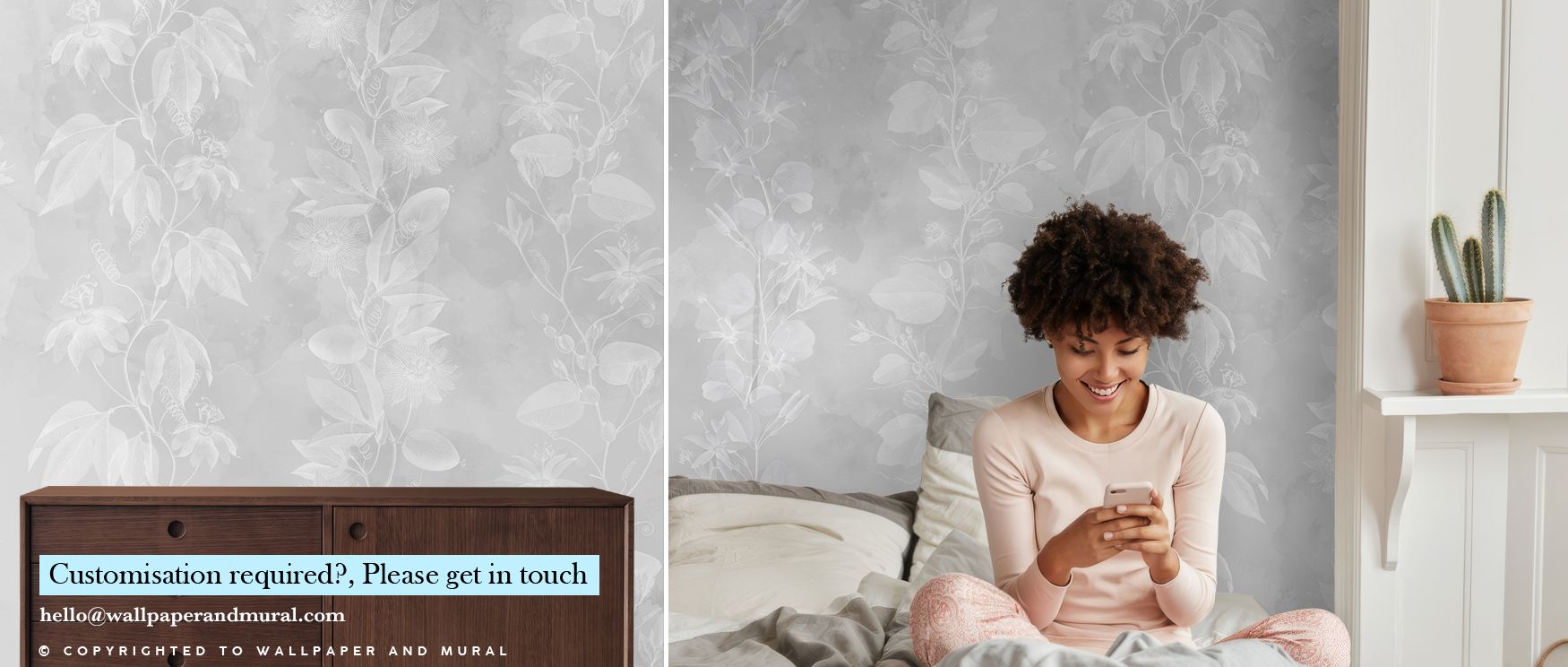 Natural charm flourishes in Passiflora Light Wallpaper, presenting blossoms through soft tones. Bedrooms and living rooms are enriched with refinement, tranquility, and resonance, surrounding interiors with balance, sophistication, and timeless artistry t