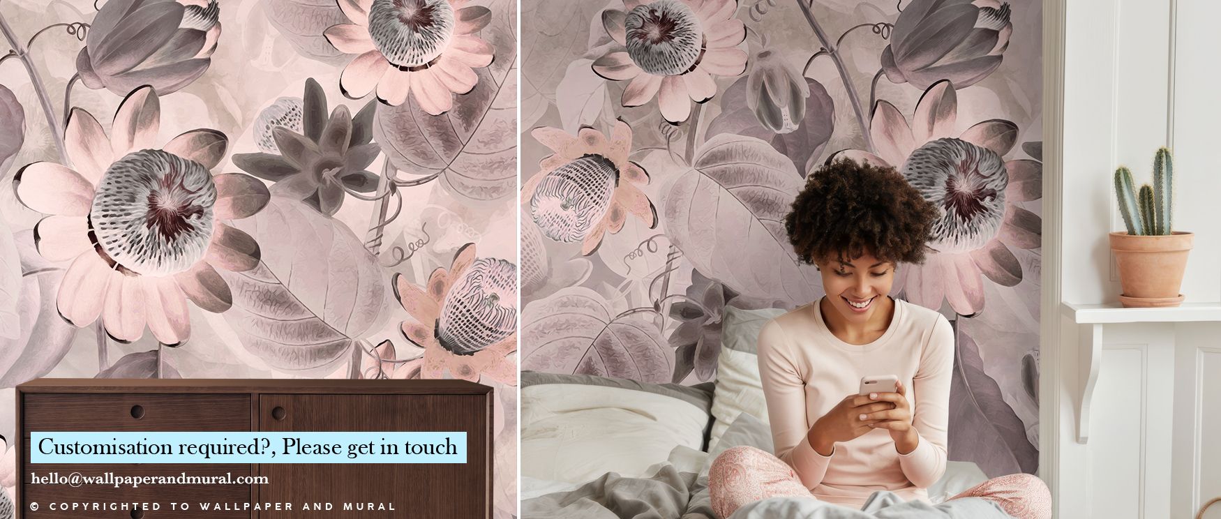 Distinctive brilliance flows in Passifloras Emerging Bright Coral Wallpaper, blending blossoms with radiant tones. Bedrooms and living rooms benefit from refinement, balance, and charm, surrounding interiors with resonance, artistry, and timeless vibrancy