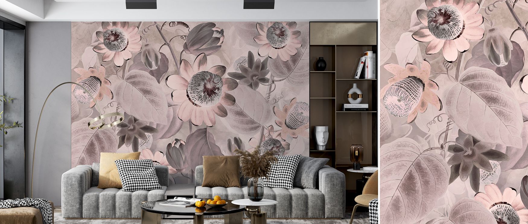 Radiant charm is captured in Passifloras Emerging Bright Coral Wallpaper, blending blossoms with vivid tones. Bedrooms and living rooms resonate with balance, refinement, and artistry, surrounding interiors with resonance, sophistication, and timeless vib