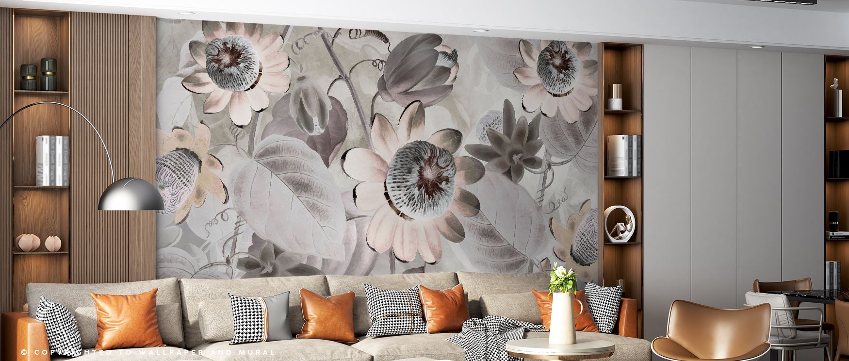 Radiant artistry glows in Passifloras Emerging Bright Wallpaper, blending blossoms with luminous tones. Bedrooms and living rooms benefit from refinement, resonance, and charm, surrounding interiors with sophistication, artistry, and timeless vibrancy tha