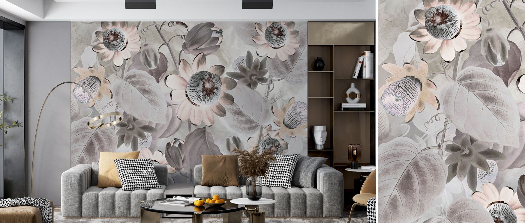 Artistic brilliance thrives in Passifloras Emerging Bright Wallpaper, presenting blossoms with radiant tones. Bedrooms and living rooms resonate with refinement, resonance, and charm, surrounding interiors with vitality, sophistication, and timeless vibra