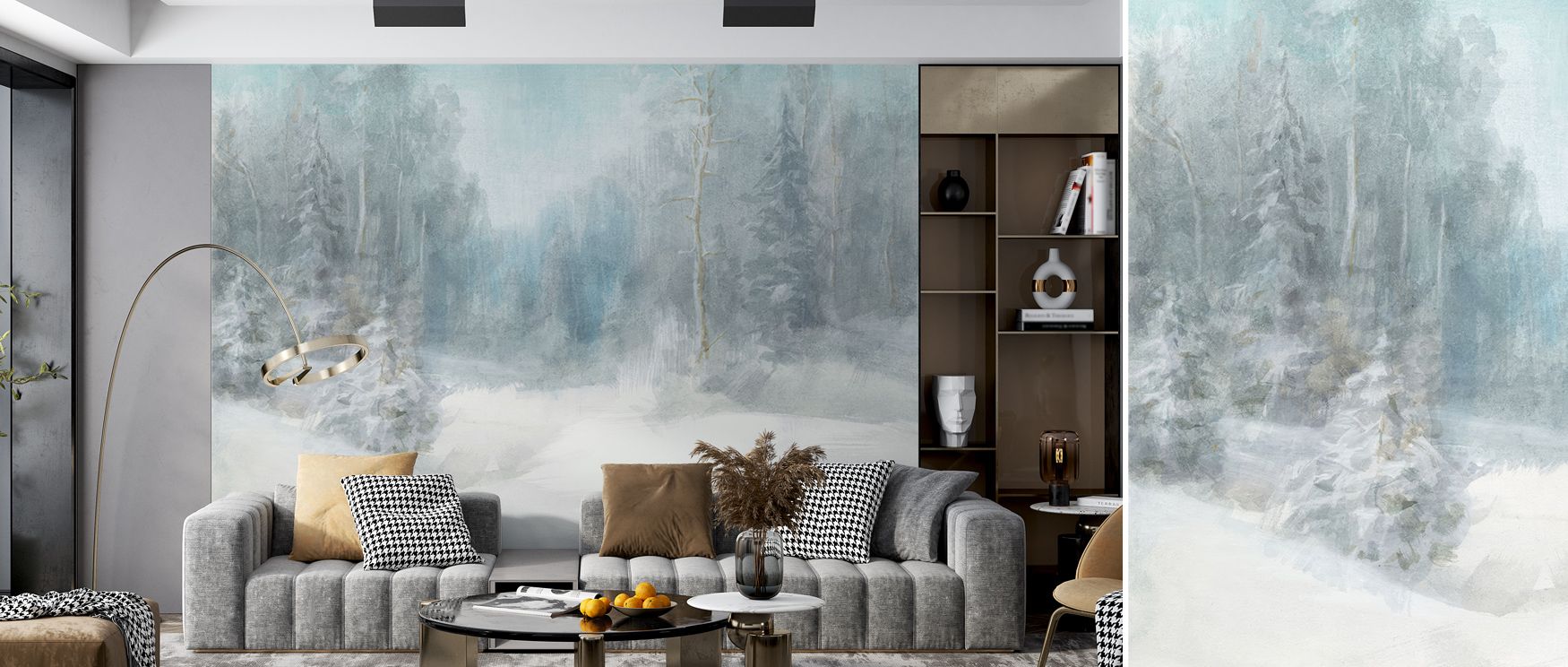 Calm grace emerges in Peaceful Winter Wallpaper, presenting winter scenery with refined tones. Bedrooms and living rooms resonate with balance, charm, and sophistication, surrounding interiors with timeless resonance, artistry, and seasonal beauty that re