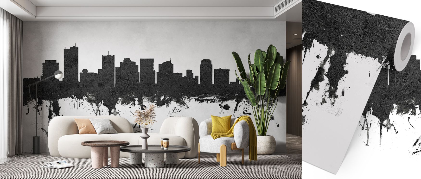 Distinctive charm thrives in Phoenix Skyline Black & White Wallpaper, blending architectural artistry with monochrome tones. Bedrooms and living rooms resonate with resonance, refinement, and balance, surrounding interiors with cultural pride, artistry, a